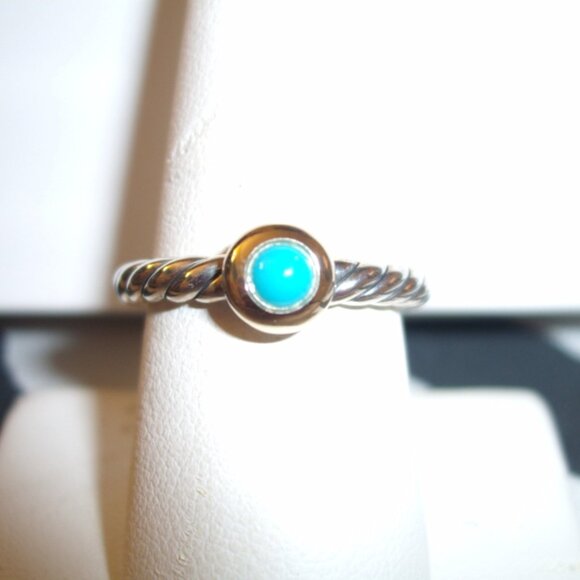 DAVID YURMAN SLEEPING BEAUTY TURQUOISE RING Sterling Silver NEW 8 - Picture 5 of 5